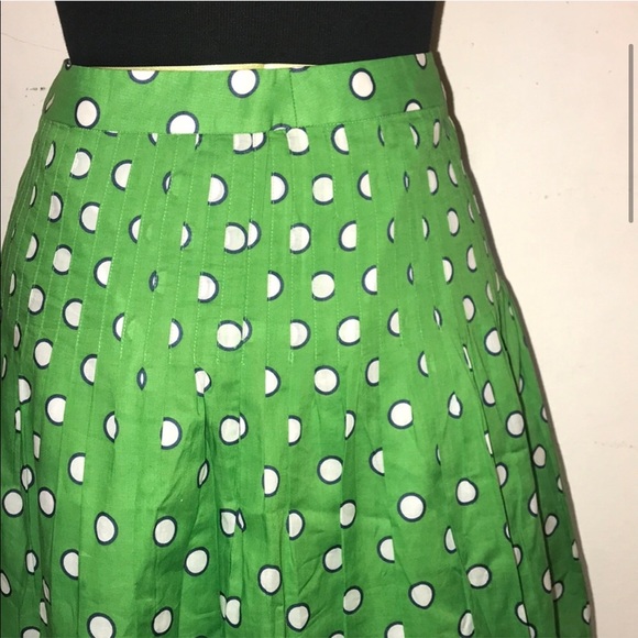 Jcrew Polka dot Skirt Size 6 green - Picture 2 of 8